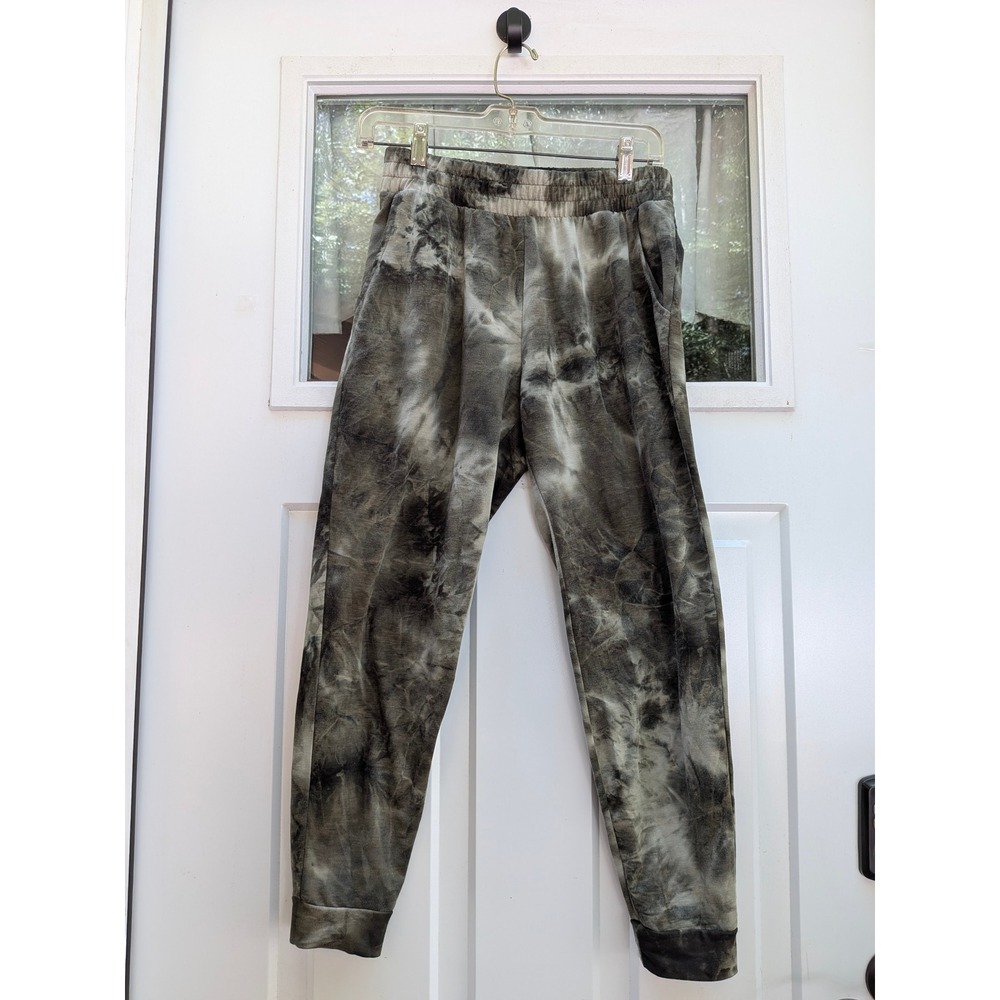 Vogo Womens Tie Dye Joggers Green Gray Elastic Waist Sweatpants Small
